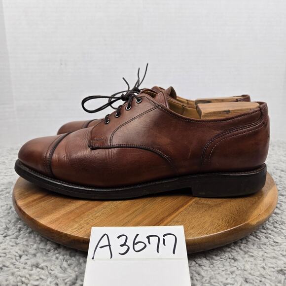 Allen Edmonds Mens 10.5E Ellsworth Brown Cap Toe Office Oxford Dress Shoe 3968 - Picture 1 of 12